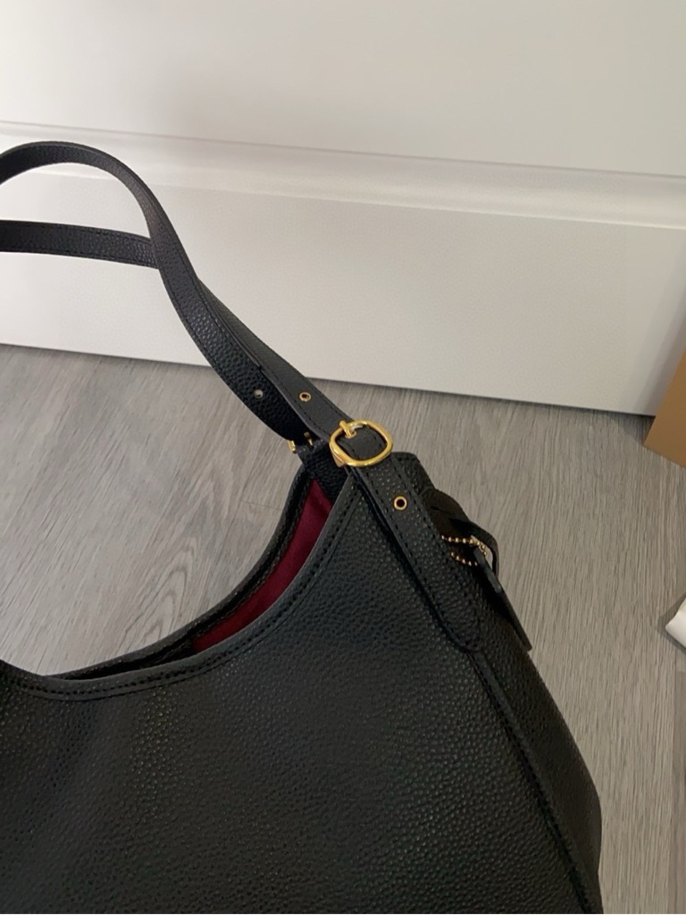 Coach Bella Medium Leather Shoulder Bag In Black - Picture 5 of 8